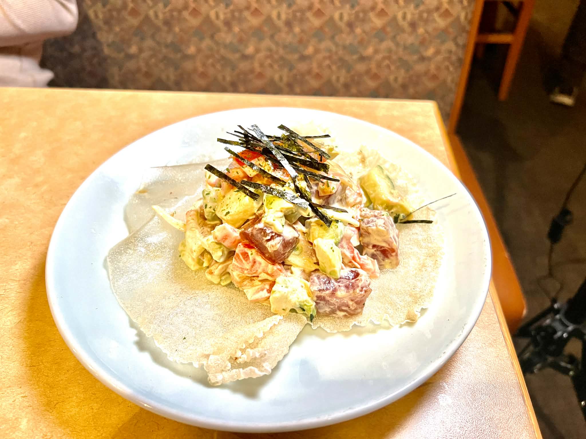 Poke Tostada — Poke Bowl Ninja at Dah-Mee Natick MA